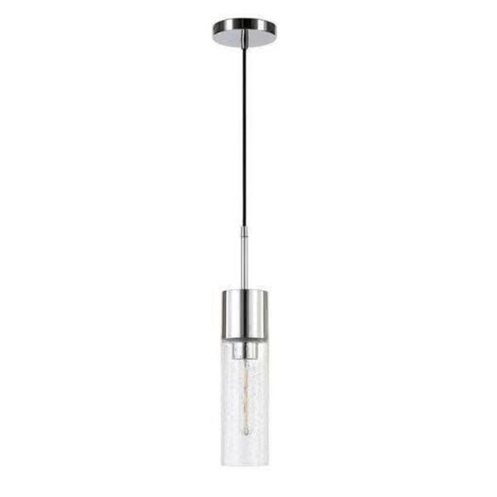 New Lance 1 Light Polished Nickel Pendant with Seeded Glass